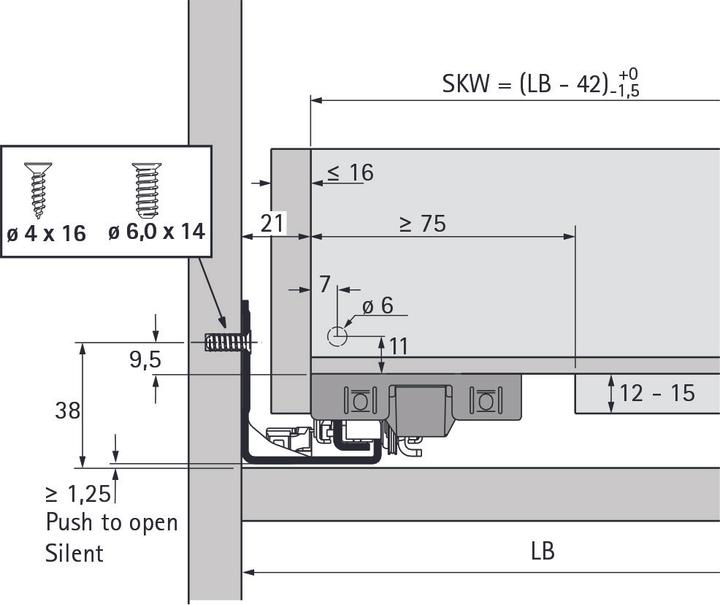 Actual product image Hettich Full extension slides Actro 5D Silent System