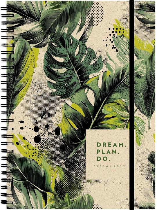 Simplex Graspaier Weekly A5 Jungle, 2026/2027, Grün/Beige (A5, 1 semaine / 2 pages)
