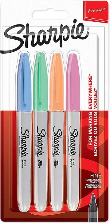 Produktbild Sharpie Marker Fein Rundspitze F 4er Pastel Farben (Mehrfarbig, 1 mm, 4 x)