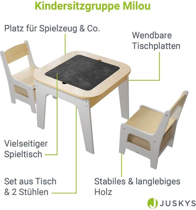 Image du produit Juskys Kindersitzgruppe Milou (Chaise haute, Table des enfants)