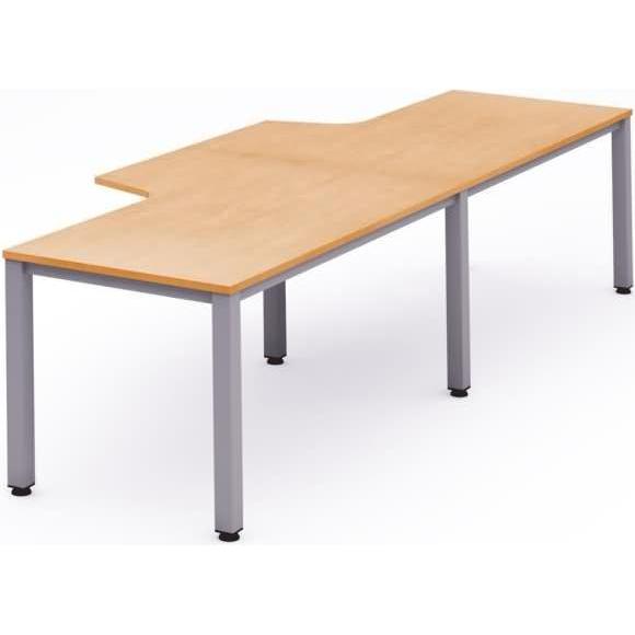 Rocada, Schreibtisch, Mehrfacharbeitstisch Executive L-Form BxTxH 360x120/80x73cm Gestell grau Platte Melamin buche (80 ...