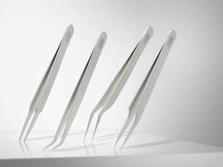 Rubis Pinzetten Set für Wimpern, 4-teilig, Inox