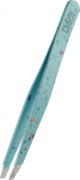 Actual product image Rubis Pinzette Actionpainting schräg, hellblau, Inox