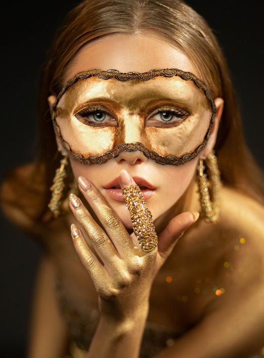 Actual product image Maskworld Colombina oro Venezianische Maske