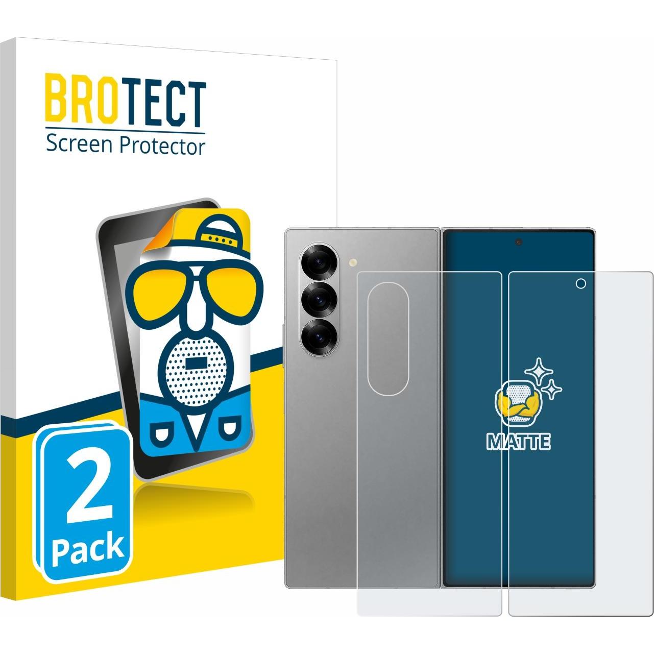 BROTECT Entspiegelungs-Schutzfolie Displayschutz Matt (2 Stück, Samsung Galaxy Z), Smartphone Schutzfolie, Grau