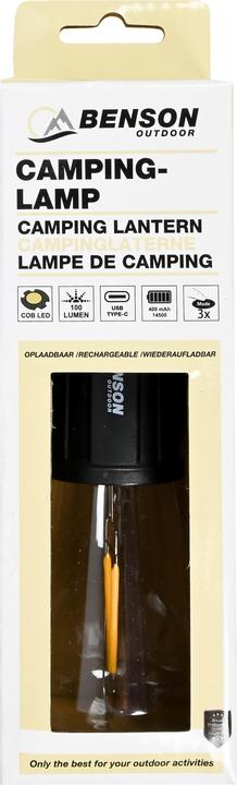 Produktbild Benson LED Campinglampe mit Clip-Haken, Akku