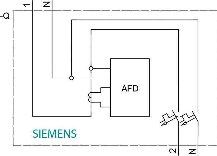 Actual product image Siemens 5SV6016-7KK40 AFDD-MCB C40 2pol 230V 1TE Fire protection switch