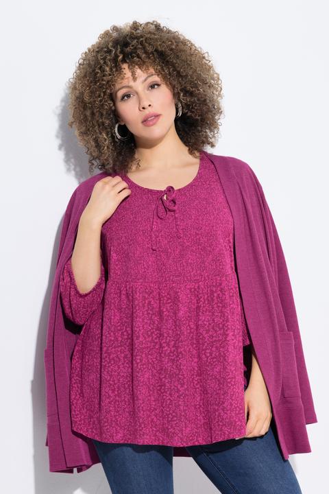 Produktbild Ulla Popken Smokbluse, Punkte, A-Linie, Rundhals, 3/4-Arm (50, 52)