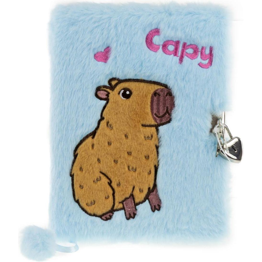 Tinka Magic, Quaderni + Bloc notes, Tinka - Diary Plush Capybara Blue with Lock (Copertina morbida)