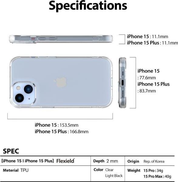 Actual product image Araree Flexield Made in Korea Series (Apple iPhone 15, Apple iPhone 14, Apple iPhone 13)
