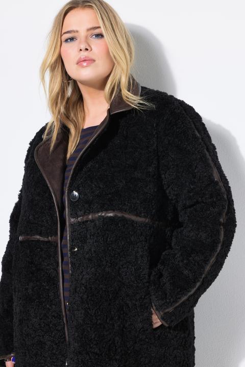 Actual product image Studio Untold FakeFur-Mantel, A-Line, Webpelz, Ziernähte