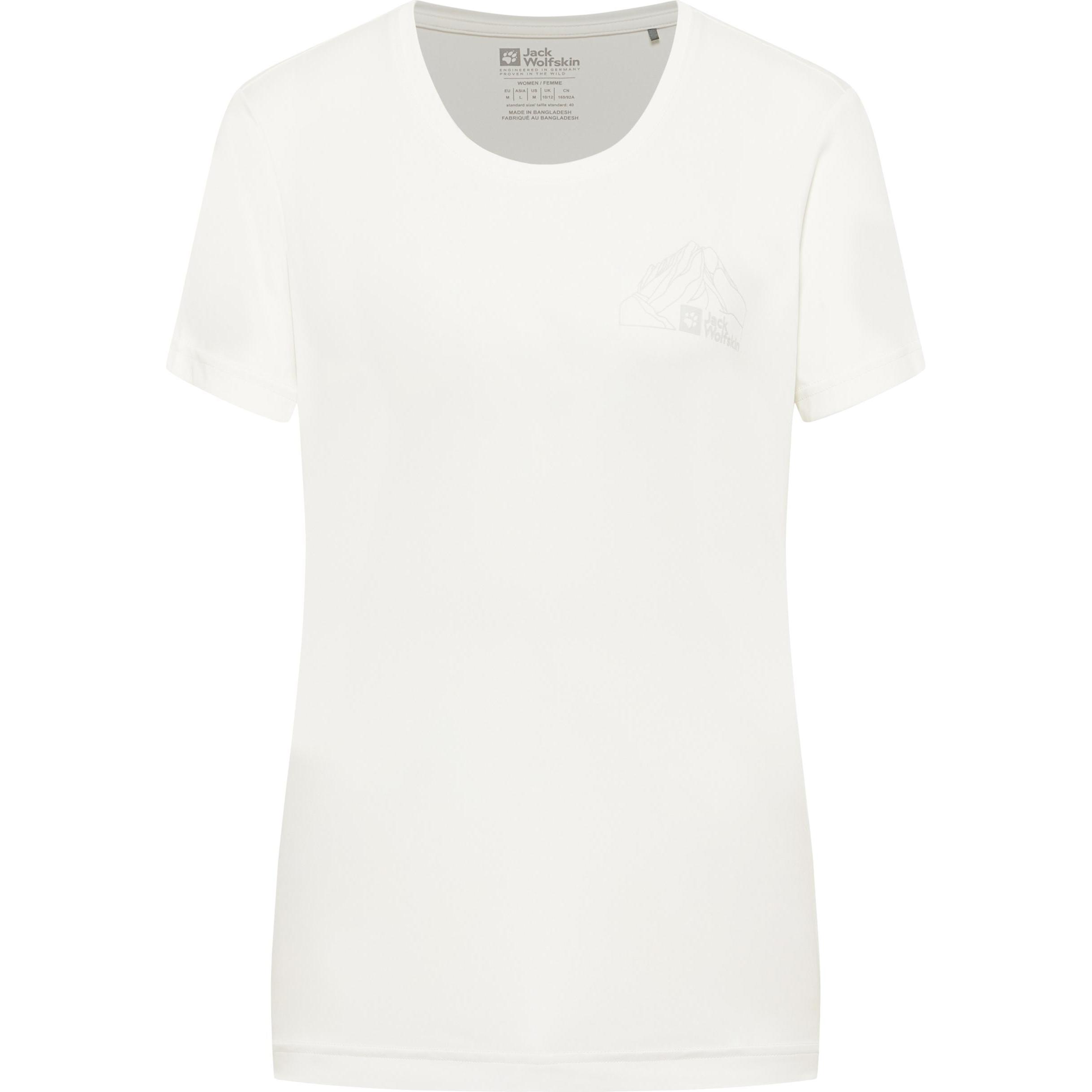 Jack Wolfskin, Damen, Sportshirt, Peak Graphic T W (XS), Weiss, XS
