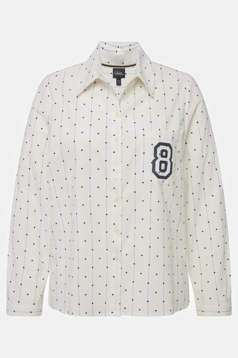 Actual product image Ulla Popken Polka Dot Button Down Shirt (46)