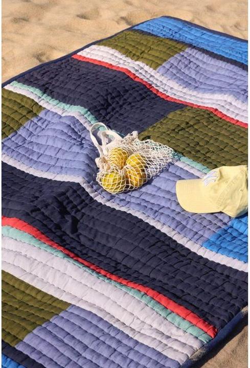 Produktbild Hübsch Pavilion Decke Block Blau/ Multifarben (140x200 cm)