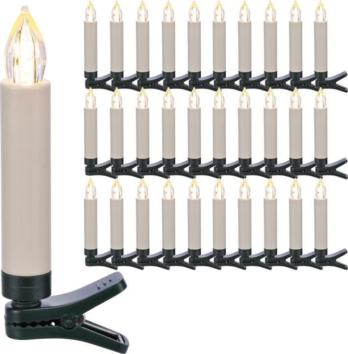 Image du produit Holy Bougies de Noël LED pour arbre de Noël sans fil avec télécommande, set de 30, blanc (30 x)