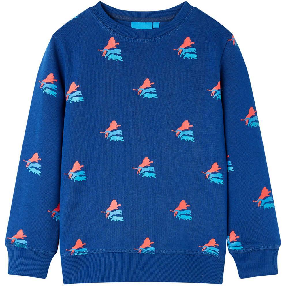 VidaXL, Jungen, Pullover, Kinder-Sweatshirt Dunkelblau 128,Material: 92 % Baumwolle. 8, Blau, (128)