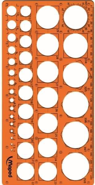 Immagine prodotto Maped Kreisschablone, 1 - 35 mm, 39 Kreise (350 mm)