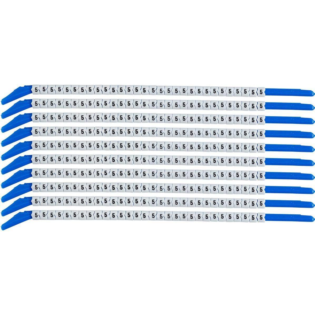 Brady, Etiketten, SCN-13-5, Clipsleeve Drahtmarkierer, Beschriftung " 5 ", für Kabeldurchmesser von 3,4 - 3,...