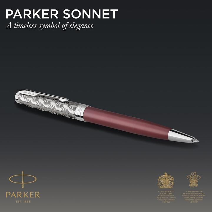 Immagine prodotto Parker Biros Sonnet Premium Metal & C.C. sw M (Acciaio inossidabile, Rosso, 1x)