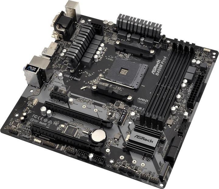 Actual product image AsRock B450M Pro4 (AM4, AMD B450, mATX)