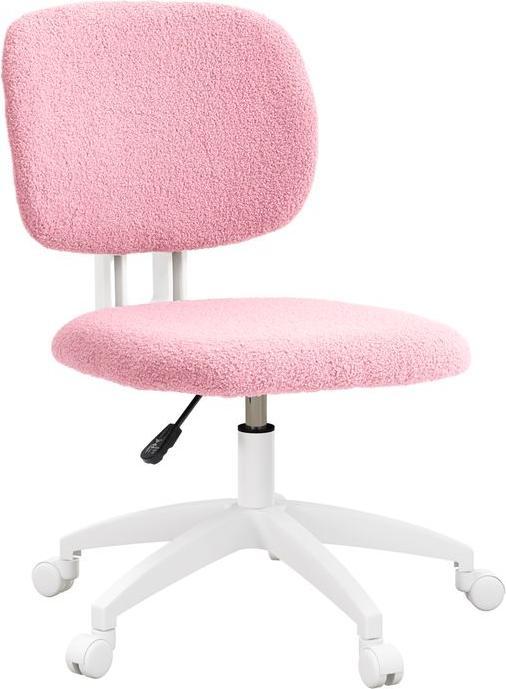 Produktbild Swisshandel24 Bürostuhl, ergonomisch, ohne Armlehne, Samt, Rosa (41 - 51 cm)