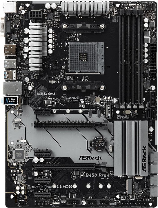 Produktbild AsRock B450 Pro4 (AM4, AMD B450, ATX)