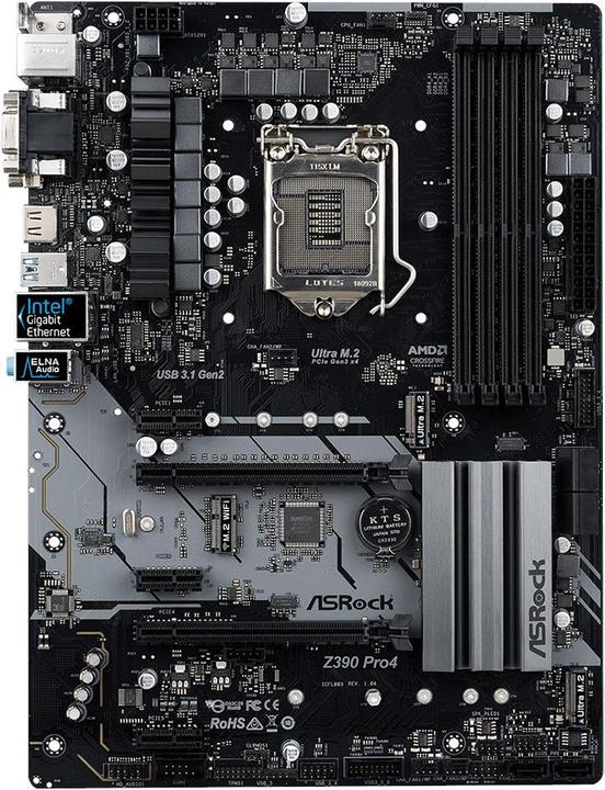 Produktbild AsRock Z390 Pro4 (LGA 1151, Intel Z390, ATX)