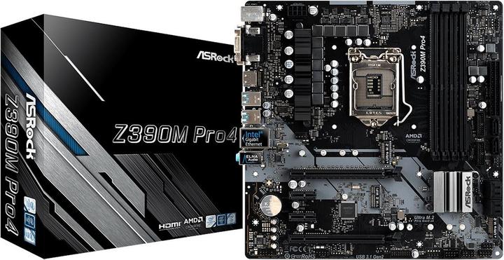 Actual product image AsRock Z390M Pro4 (LGA 1151, Intel Z390, mATX)