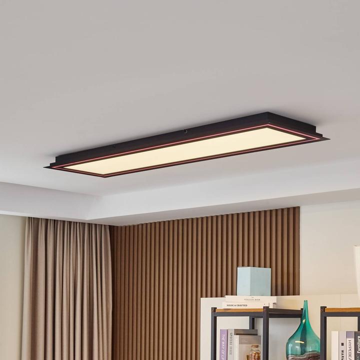 Image du produit Lucande Plafonnier LED Leicy RGBW noir 124cm (3060 lm)