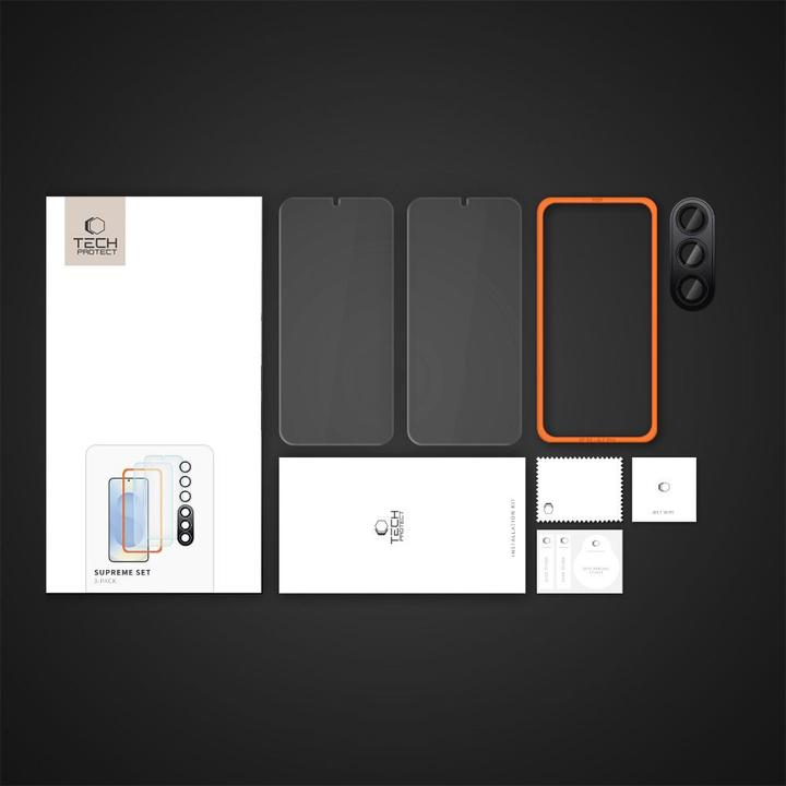 Produktbild Tech-Protect Supreme Set for Samsung Galaxy S25 2x Tempered Glass for Display / Tempered Glass for C (3 Stk., Samsung Galaxy S25)