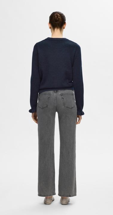 Actual product image Selected Femme Ruched sleeve knitted jumper (XL)