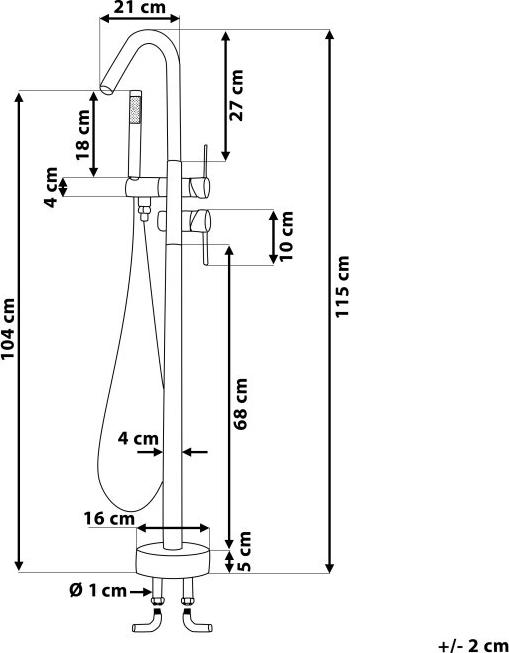 Actual product image Beliani Free-standing copper bath mixer VICTORIA