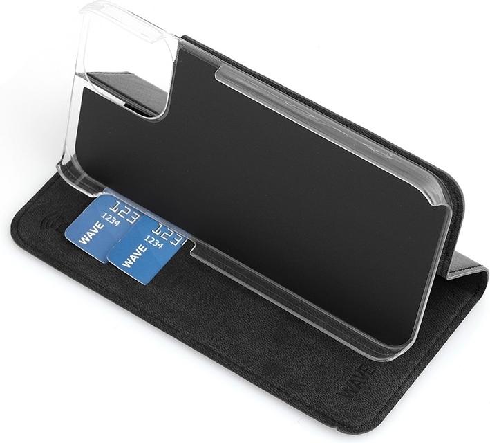 Actual product image Wave BookCase suojakotelo, iPhone 12 Pro / iPhone 12, musta (Apple iPhone 12, Apple iPhone 12 Pro)