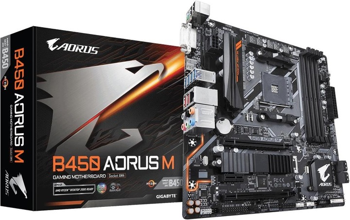 Produktbild Gigabyte B450 Aorus M (AM4, AMD B450, mATX)