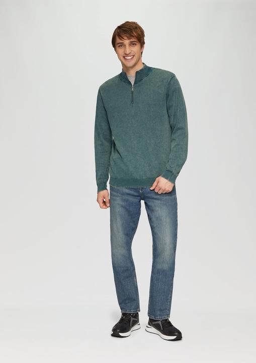 Produktbild S.Oliver Strickpullover Gewaschener Baumwollpullover mit Reissverschlusskragen (S)
