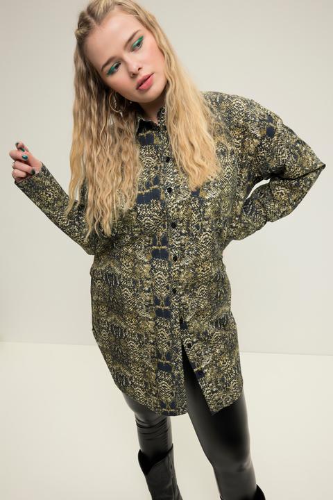 Actual product image Studio Untold Oversized Snakeskin Collared Shirt Dress (46, 48)