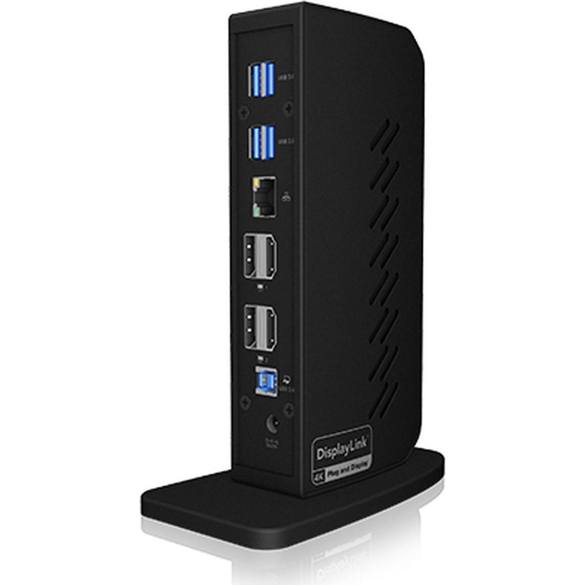 Icy Box IB-DK2252AC (USB-C, 12 porte), Docking station + Hub USB, Nero