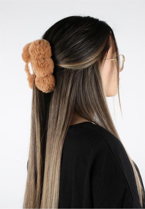 Immagine prodotto Trisa Capelli - Fermaglio per capelli in finta pelliccia con pompon marrone (1 pz.)