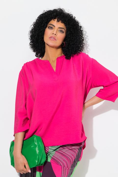 Immagine prodotto Ulla Popken Blusa dal taglio oversize con scollo a tunica e maniche a 3/4 (62)