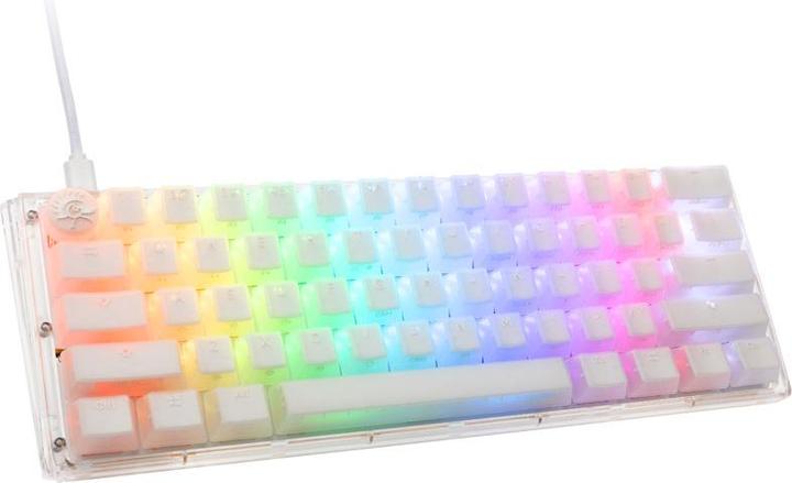 Actual product image Ducky One 3 Aura White Mini Gaming Keyboard, RGB LED - Gateron Baby Kangaroo (US) (Eng. Int., Cable)