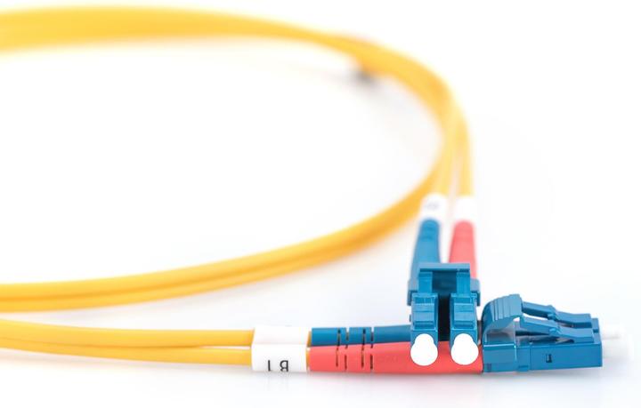 Produktbild Digitus LWL Patchkabel LC/LC 09/125µm Singelmode Duplex Halogenfrei mit Messprotokoll gelb 3m (3 m)