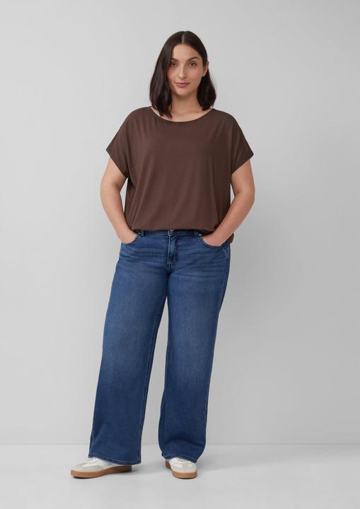 Produktbild S.Oliver T-Shirt Fliessendes Jersey-Shirt mit überschnittenen Schultern (48)
