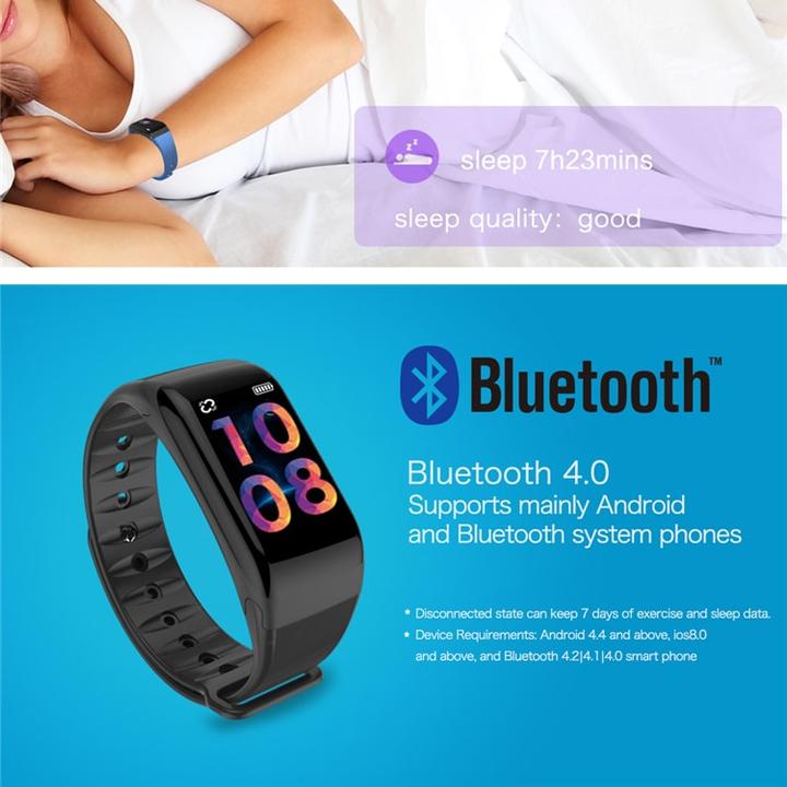 Image du produit JTI Traceur d'activité F1 Plus WearFit avec écran couleur - Rouge