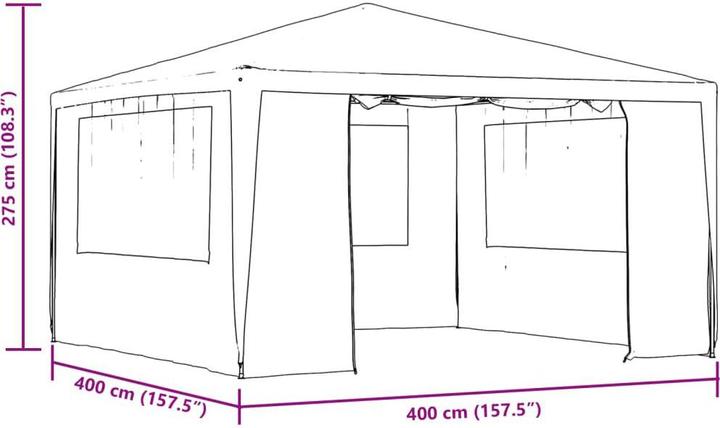 Image du produit vidaXL Partyzelt (400 cm, 400 cm)