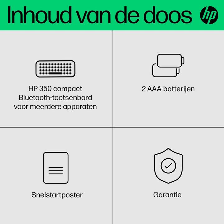 Produktbild HP 350 Compact Draadloos Toetsenbord Wit Qwerty (US, Kabellos)