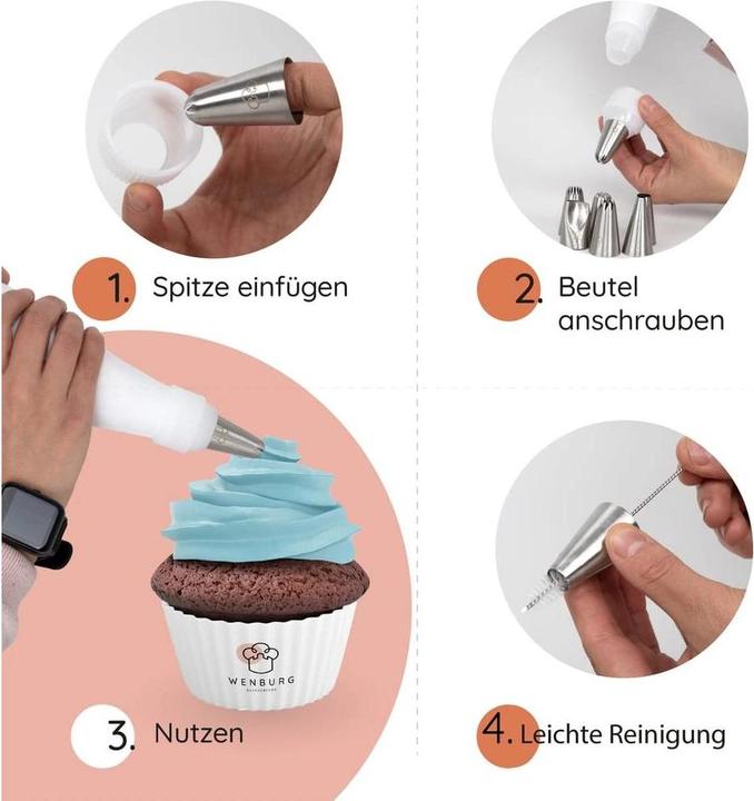 Actual product image Wenburg Spritzbeutel mit Tüllen - 12-tlg. Set (Piping bag set)