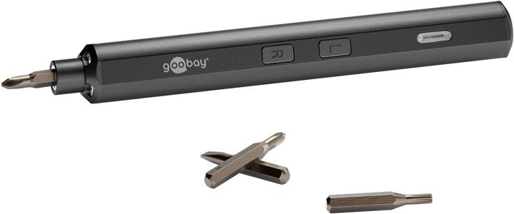 Actual product image Goobay Elektrischer Schraubendreher mit 20-tlg. Präzisions-Bitsatz (Hexagon socket round, Phillipps cross recess (PH), Tri-wing)