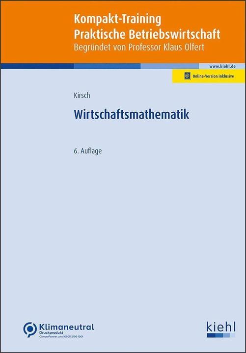 Produktbild Wirtschaftsmathematik (Deutsch, Klaus Olfert, Siegfried Kirsch, 2023)