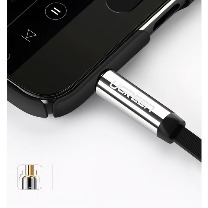Produktbild Ugreen Cable Audio 3.5mm M/M Angled Flat 1.5m AV119 10598 (1.50 m, AUX Kabel)