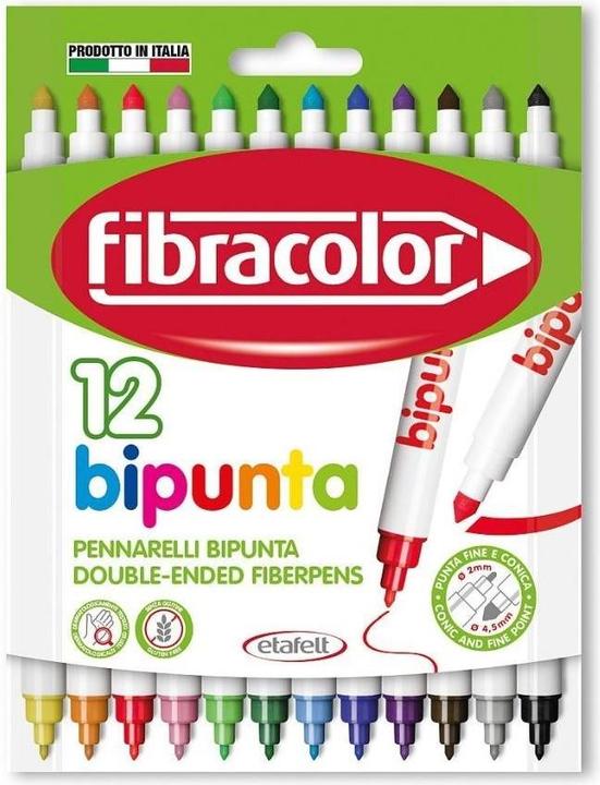 Actual product image Grafix Double-sided Fibracolor pens 12 colours in a case (12x)
